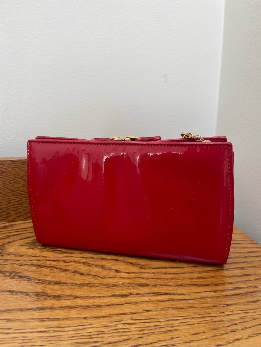 Salvatore Ferragamo Vara Bow Patent Leather Clutch - Picture 3 of 5